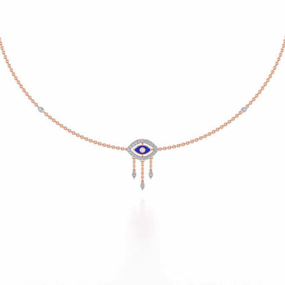 Amulet Eye Silver Necklace - Rose Gold - Image 2