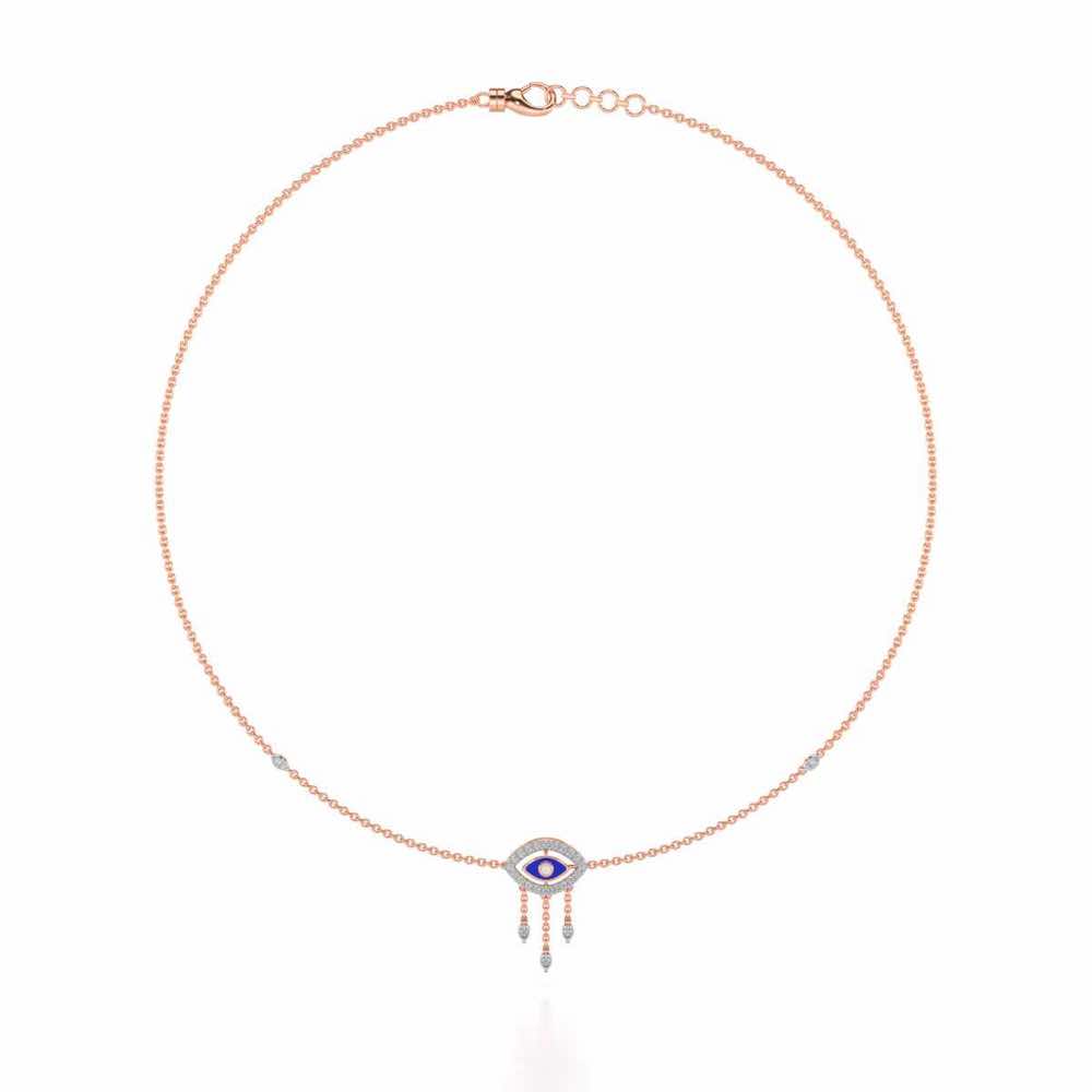 Amulet Eye Silver Necklace - Rose Gold - Image 3