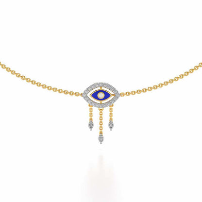 Amulet Eye Silver Necklace - Yellow Gold - Image 1