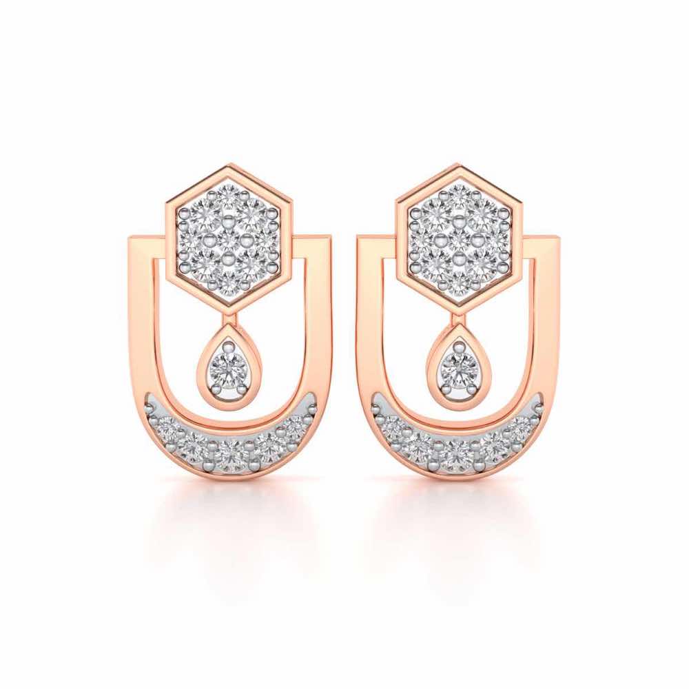 Anchorite Silver Earrings - Rose Gold - Image 1