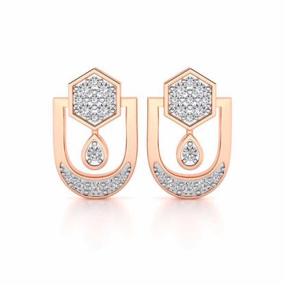 Anchorite Silver Earrings - Rose Gold - Image 1