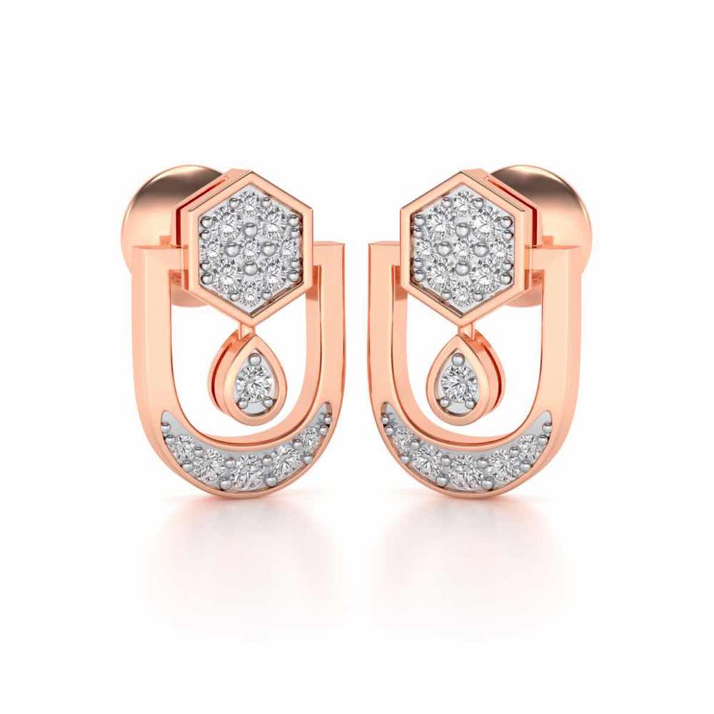 Anchorite Silver Earrings - Rose Gold - Image 2