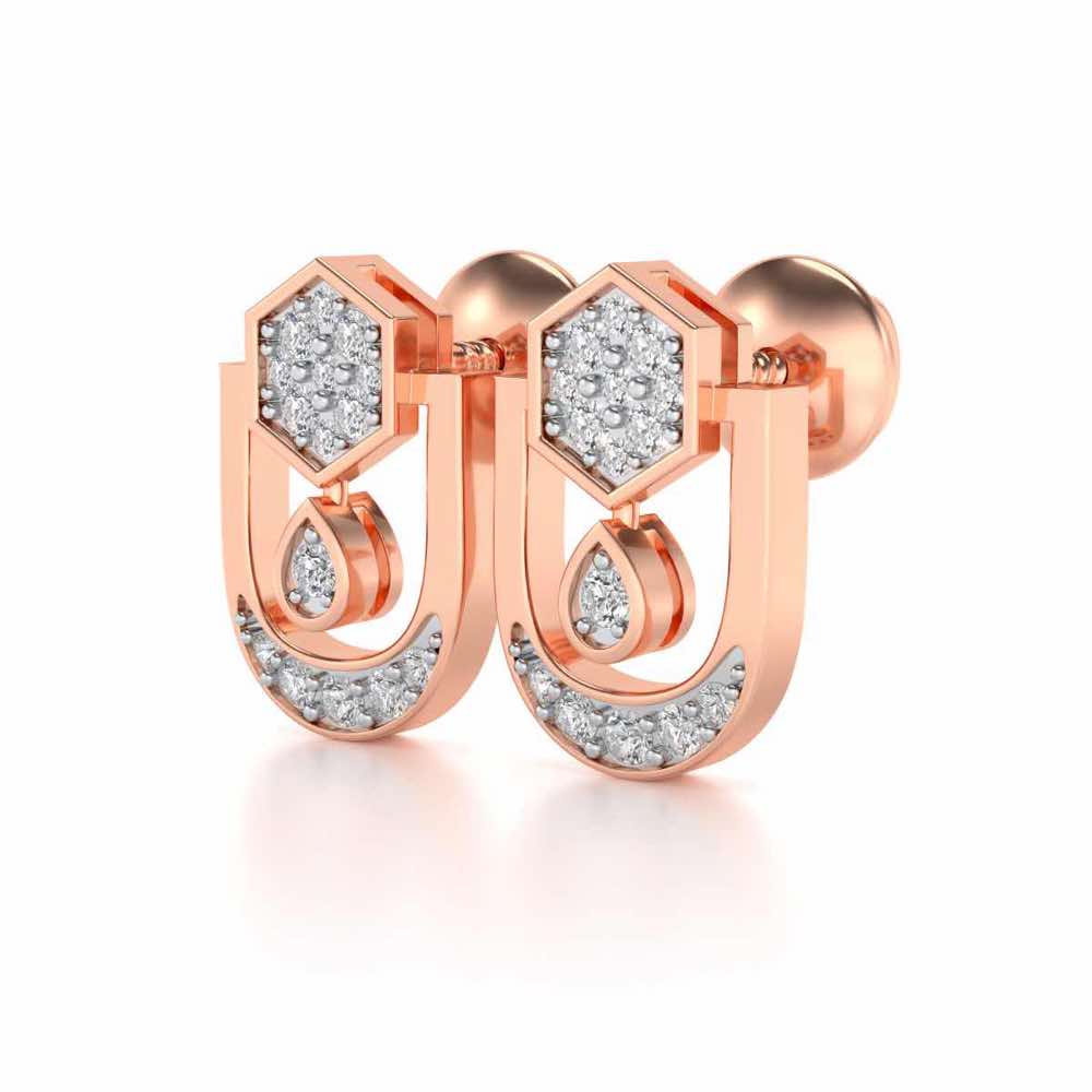 Anchorite Silver Earrings - Rose Gold - Image 3