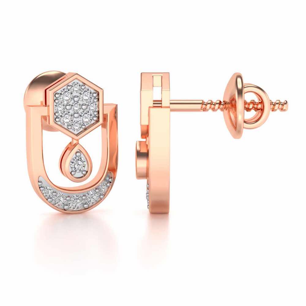 Anchorite Silver Earrings - Rose Gold - Image 4