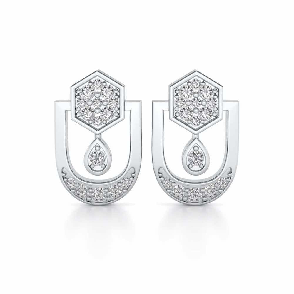 Anchorite Silver Earrings - White Gold - Image 1