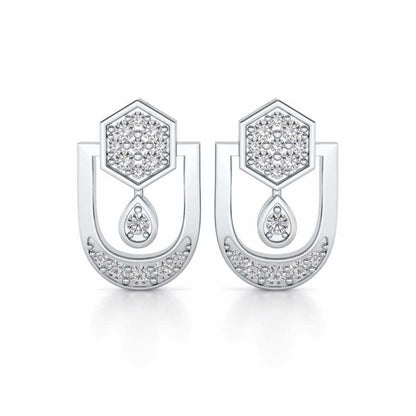 Anchorite Silver Earrings - White Gold - Image 1