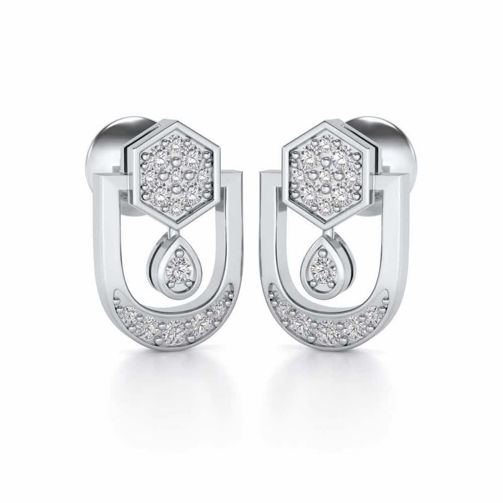 Anchorite Silver Earrings - White Gold - Image 2