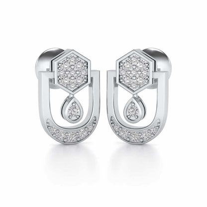 Anchorite Silver Earrings - White Gold - Image 2