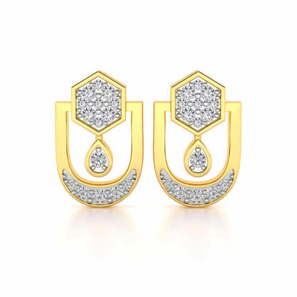 Anchorite Silver Earrings - Yellow Gold - Image 1