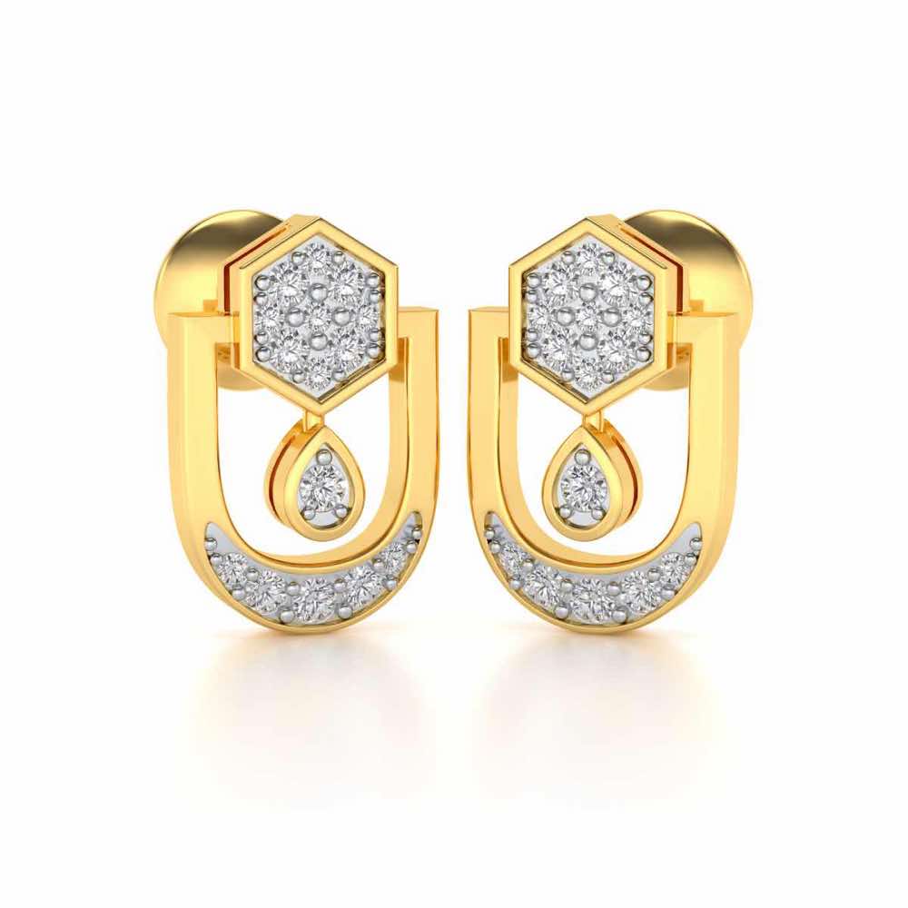 Anchorite Silver Earrings - Yellow Gold - Image 2