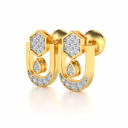 Anchorite Silver Earrings - Yellow Gold - Image 3