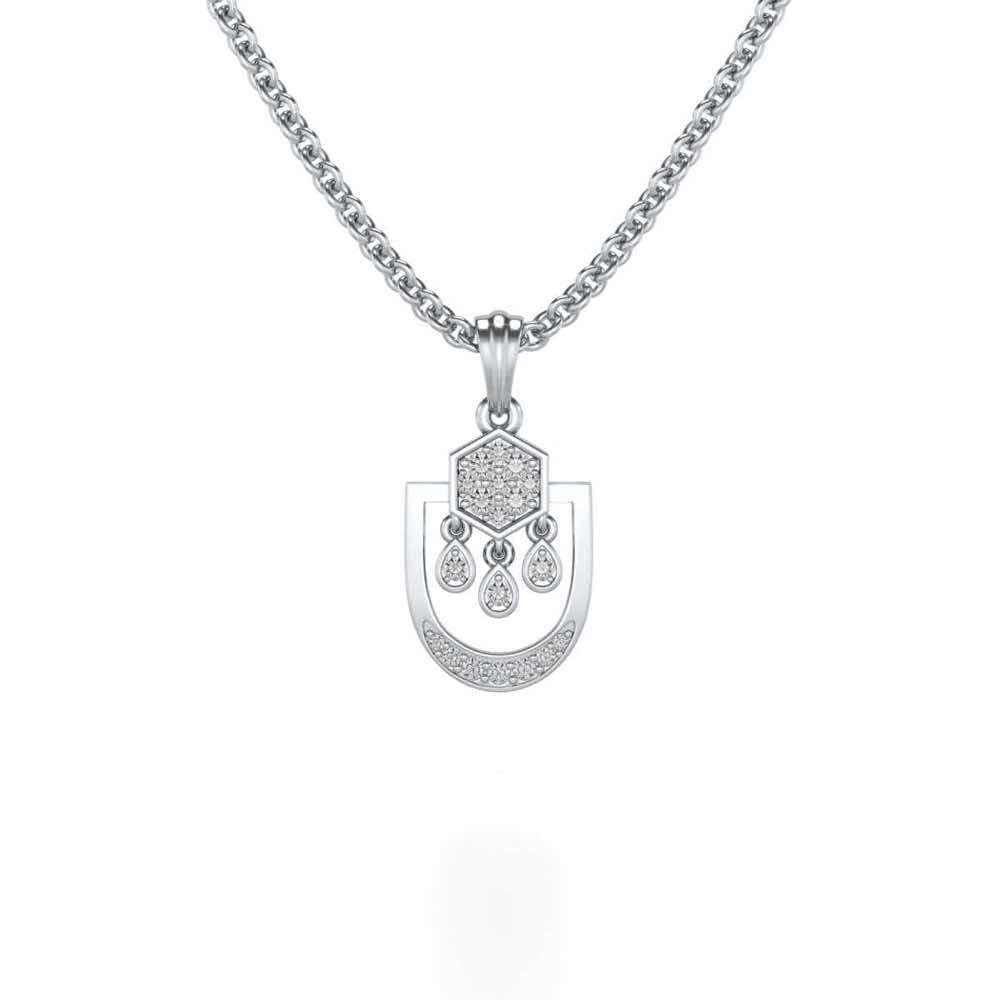 Anchorite Silver Pendant - White Gold - Image 1