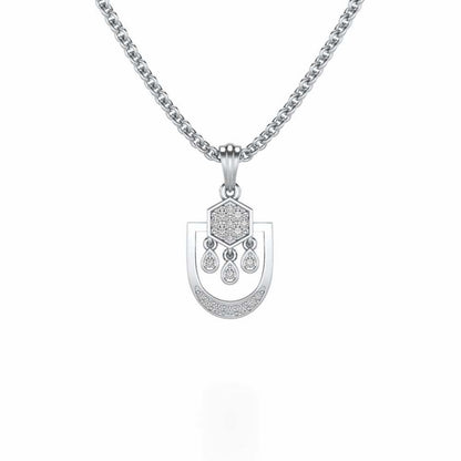 Anchorite Silver Pendant - White Gold - Image 1