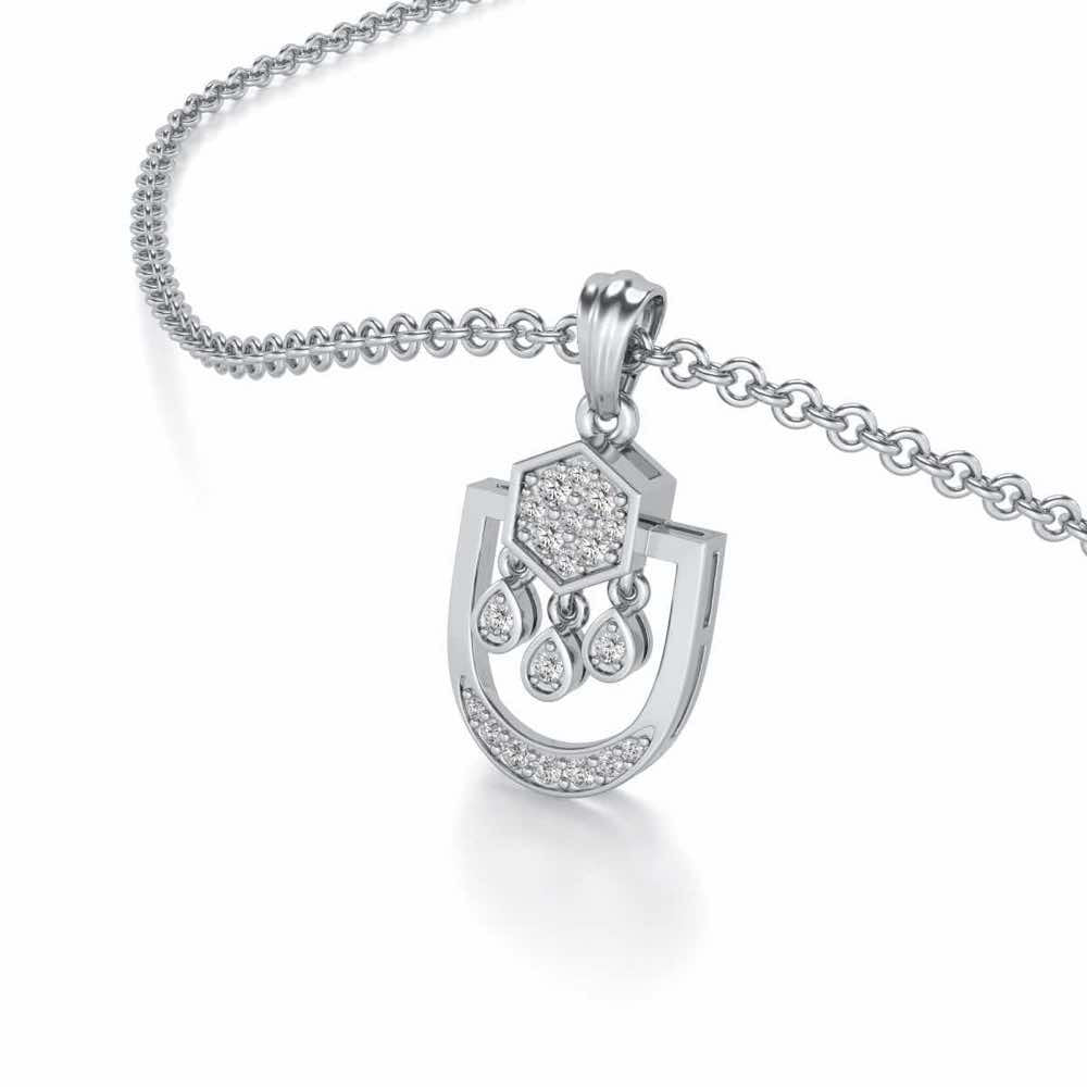 Anchorite Silver Pendant - White Gold - Image 2