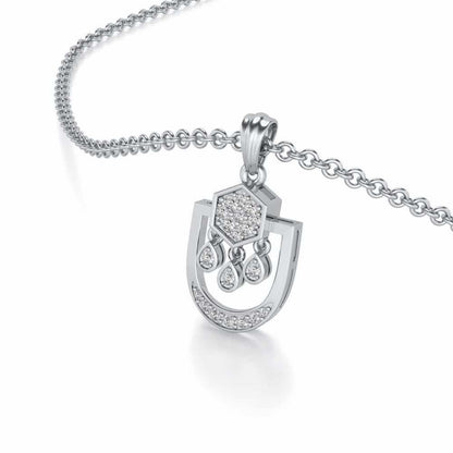 Anchorite Silver Pendant - White Gold - Image 2