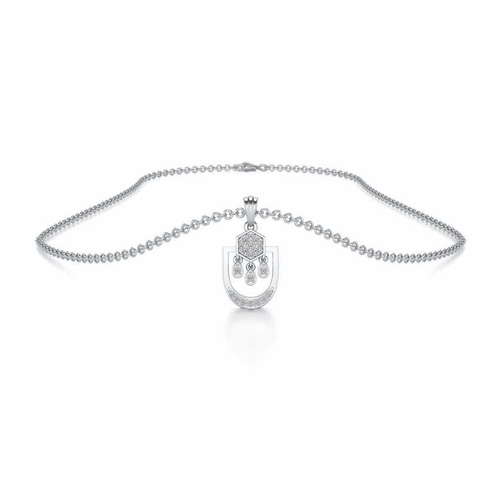 Anchorite Silver Pendant - White Gold - Image 3