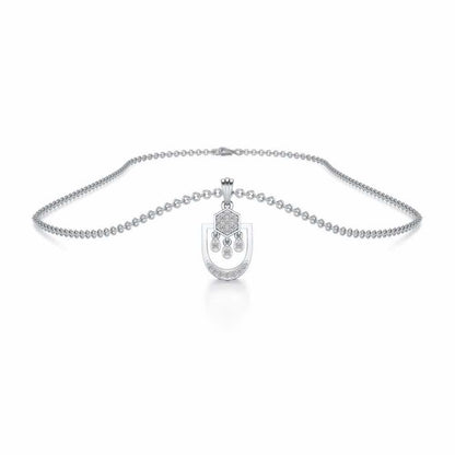 Anchorite Silver Pendant - White Gold - Image 3