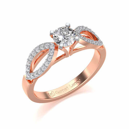 Angel Solitaire Silver Ring - Rose Gold - Image 1