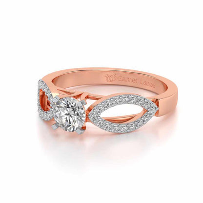 Angel Solitaire Silver Ring - Rose Gold - Image 2