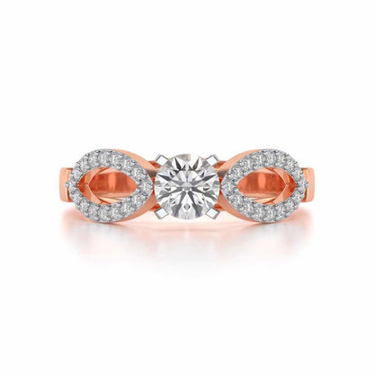 Angel Solitaire Silver Ring - Rose Gold - Image 4