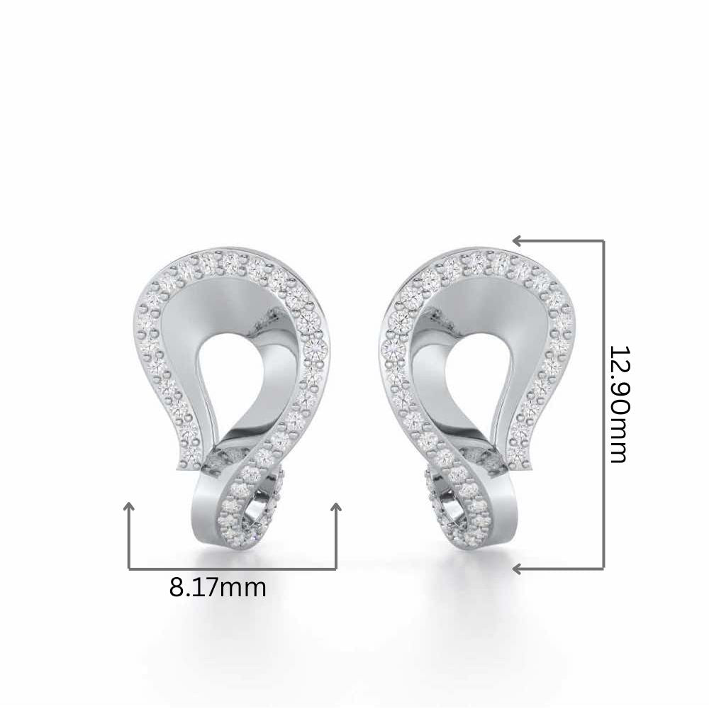 Angelic Allure Silver Stud Earrings - White Gold - Image 2