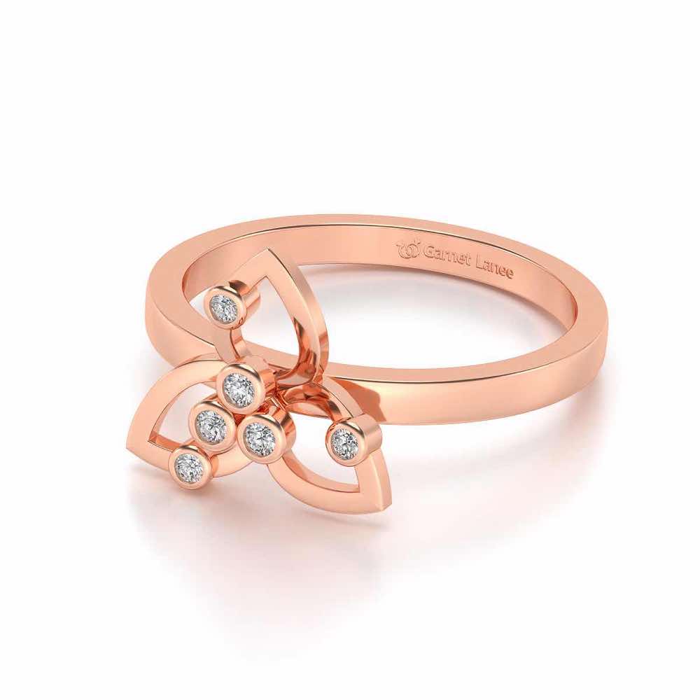 Angelic Flower Silver Ring - Rose Gold - Image 2