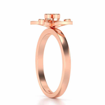 Angelic Flower Silver Ring - Rose Gold - Image 3