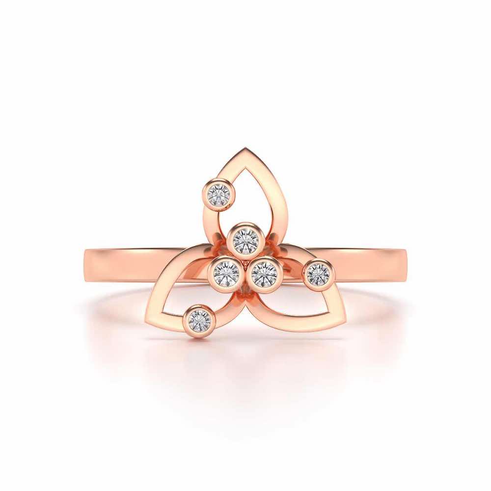 Angelic Flower Silver Ring - Rose Gold - Image 4