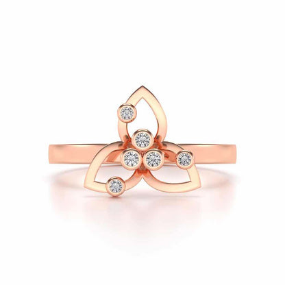 Angelic Flower Silver Ring - Rose Gold - Image 4
