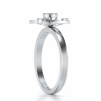 Angelic Flower Silver Ring - White Gold - Image 3