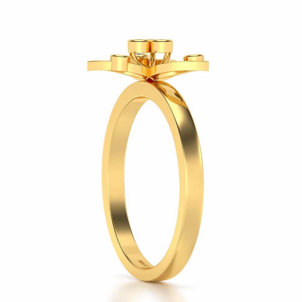 Angelic Flower Silver Ring - Yellow Gold - Image 3