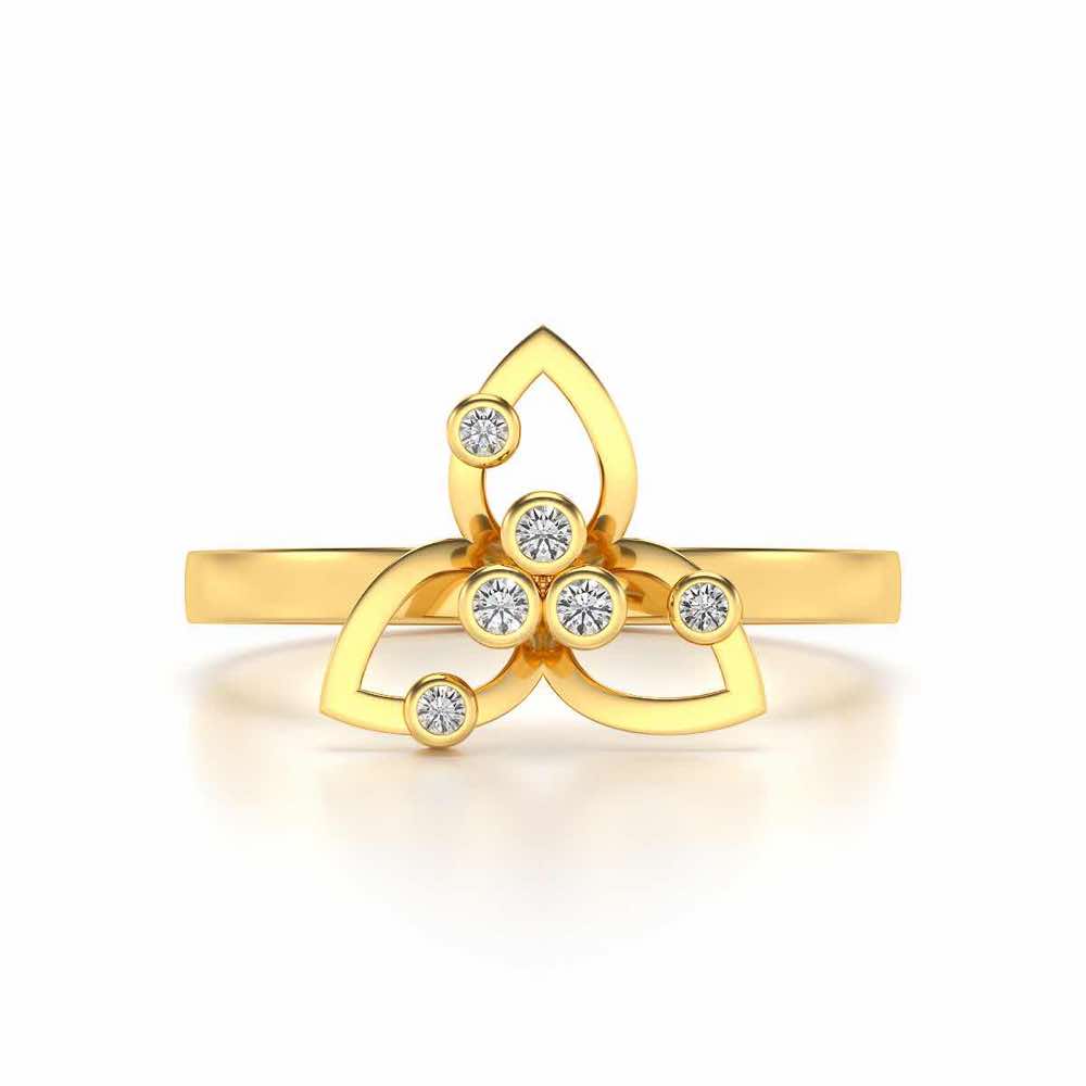 Angelic Flower Silver Ring - Yellow Gold - Image 4