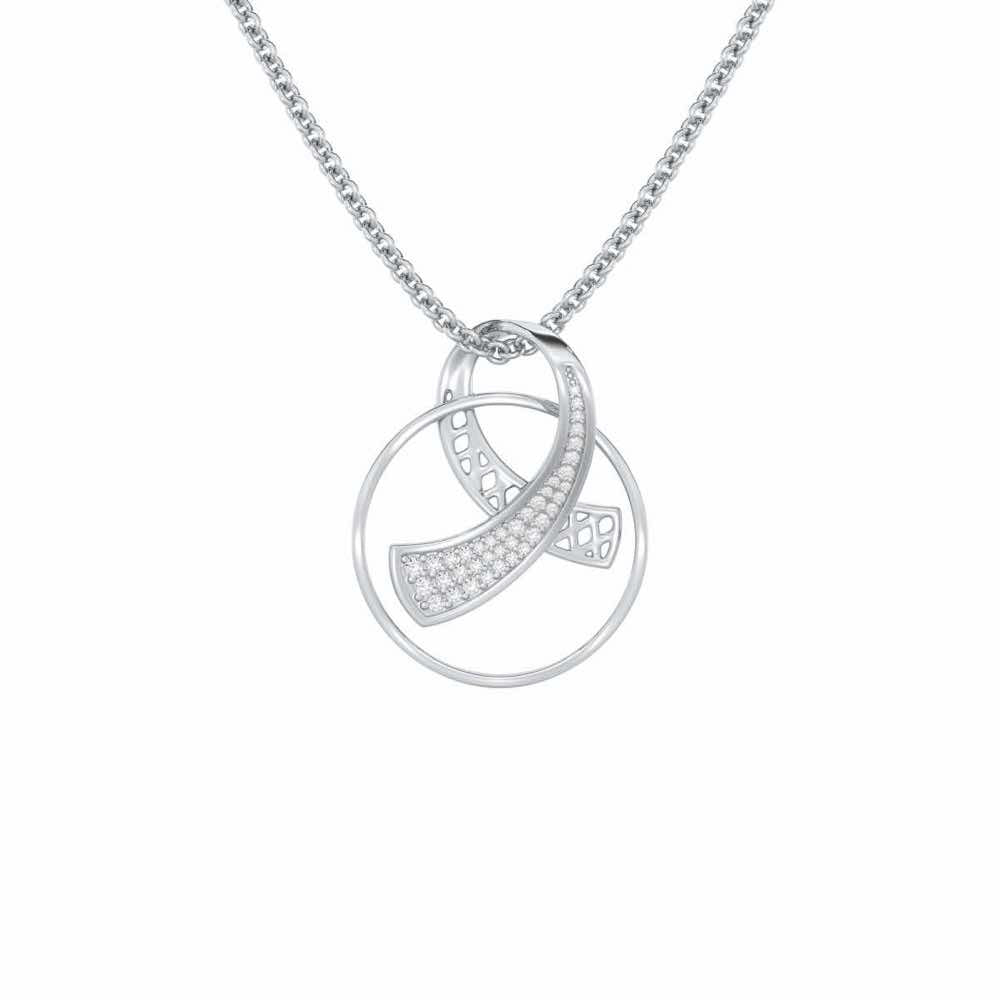 Anhati Silver Pendant - White Gold - Image 1