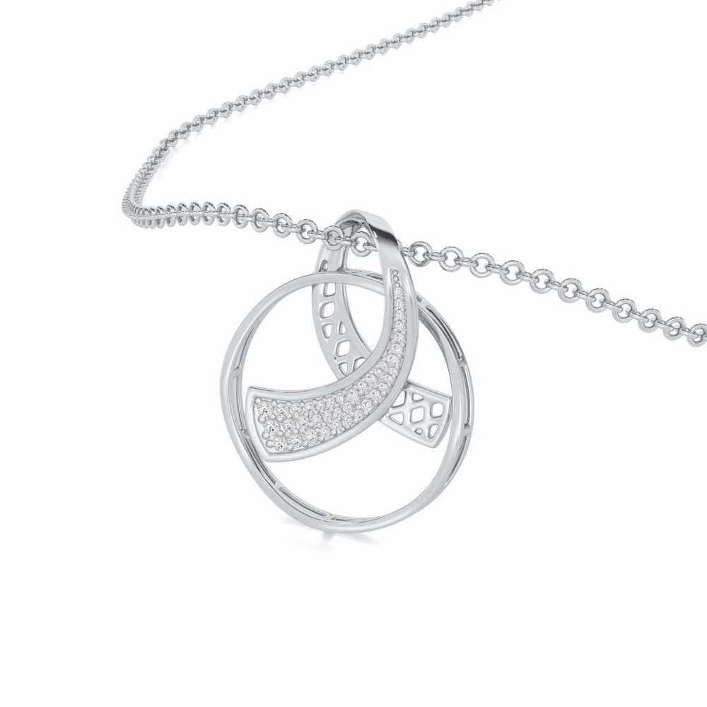 Anhati Silver Pendant - White Gold - Image 2