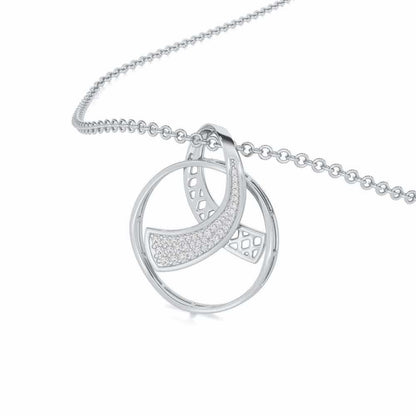 Anhati Silver Pendant - White Gold - Image 2