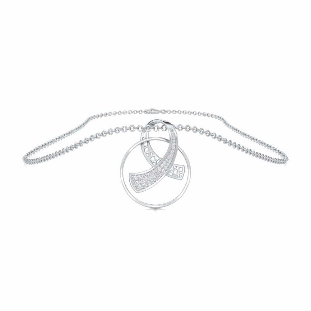 Anhati Silver Pendant - White Gold - Image 3