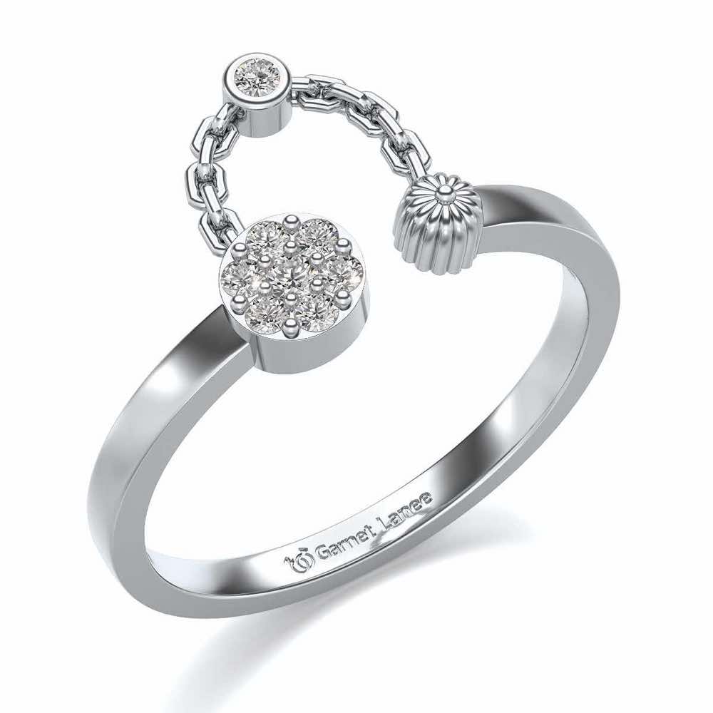 Anika Silver Ring - White Gold - Image 1