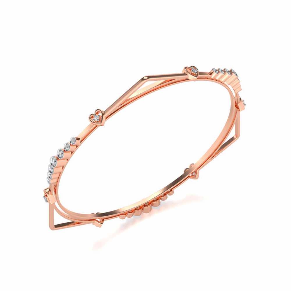 Antares Silver Bangles - Rose Gold - Image 1