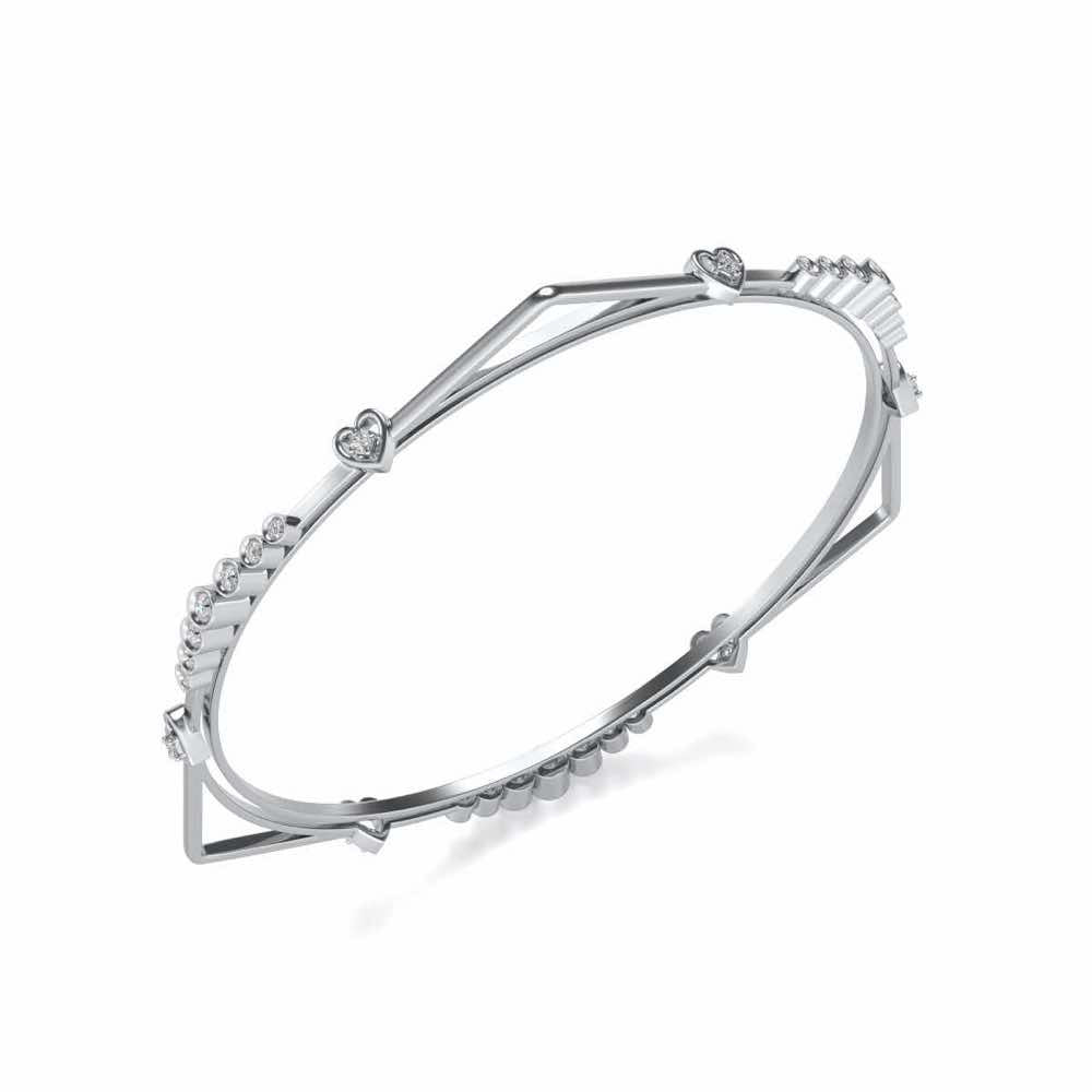 Antares Silver Bangles - White Gold - Image 1