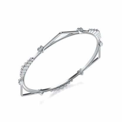 Antares Silver Bangles - White Gold - Image 1