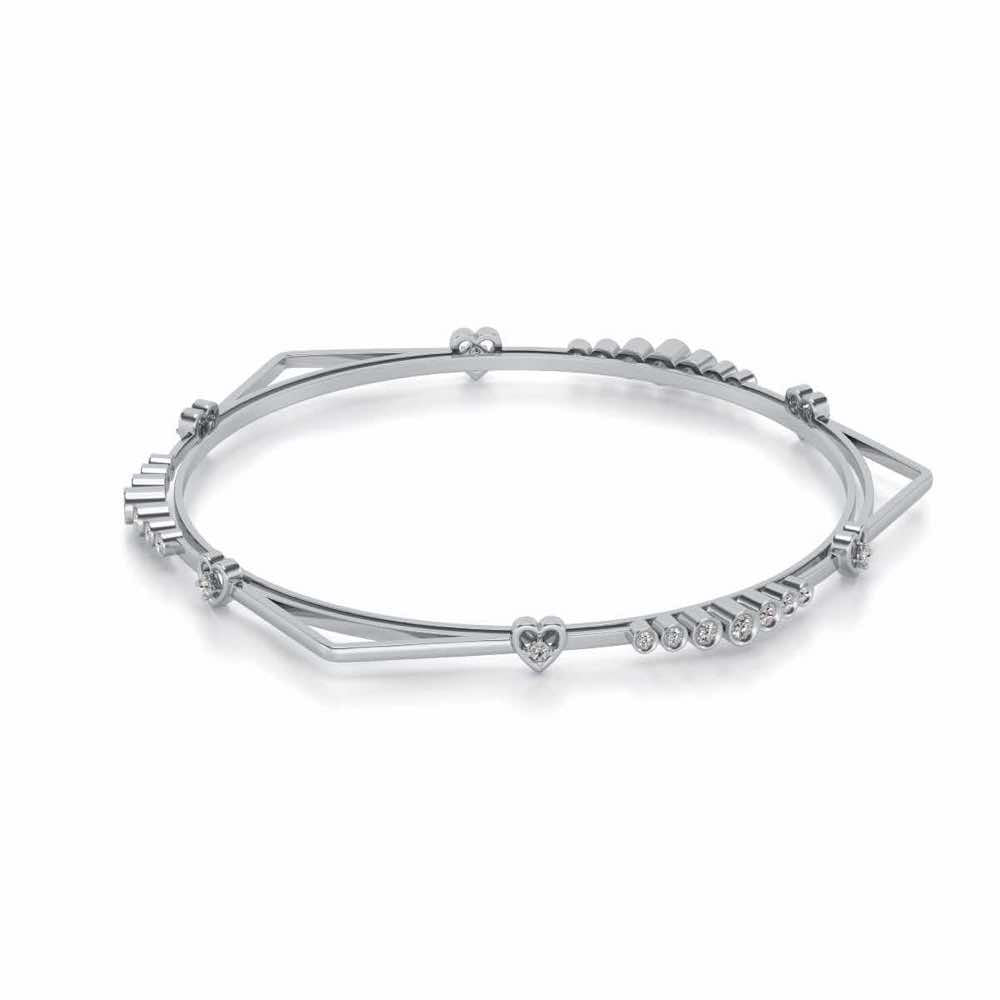 Antares Silver Bangles - White Gold - Image 2