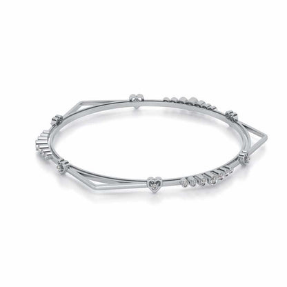 Antares Silver Bangles - White Gold - Image 2