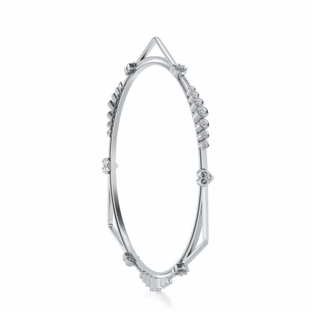 Antares Silver Bangles - White Gold - Image 3