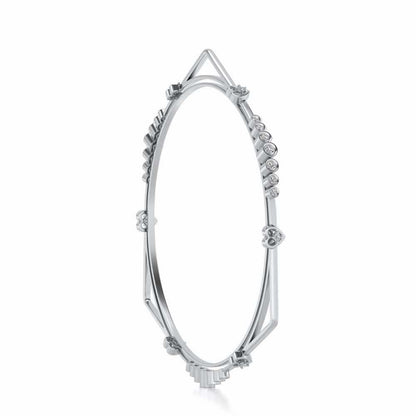 Antares Silver Bangles - White Gold - Image 3