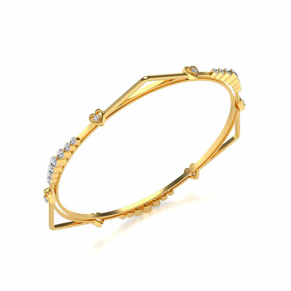 Antares Silver Bangles - Yellow Gold - Image 1