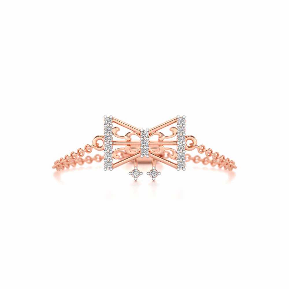 Antique Bow Adjustable Silver Ring - Rose Gold - Image 4