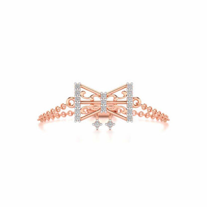 Antique Bow Adjustable Silver Ring - Rose Gold - Image 4