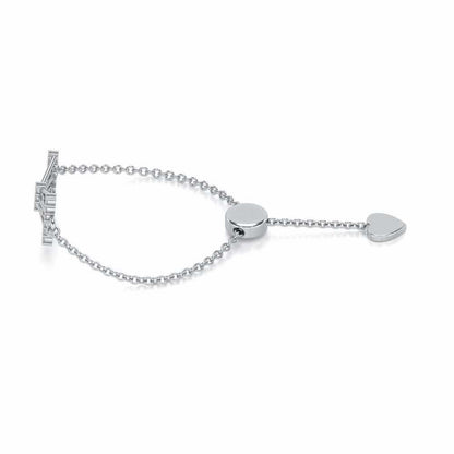 Antique Bow Adjustable Silver Ring - White Gold - Image 2
