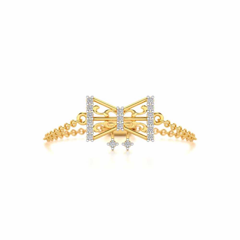 Antique Bow Adjustable Silver Ring - Yellow Gold - Image 4