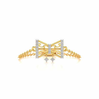 Antique Bow Adjustable Silver Ring - Yellow Gold - Image 4